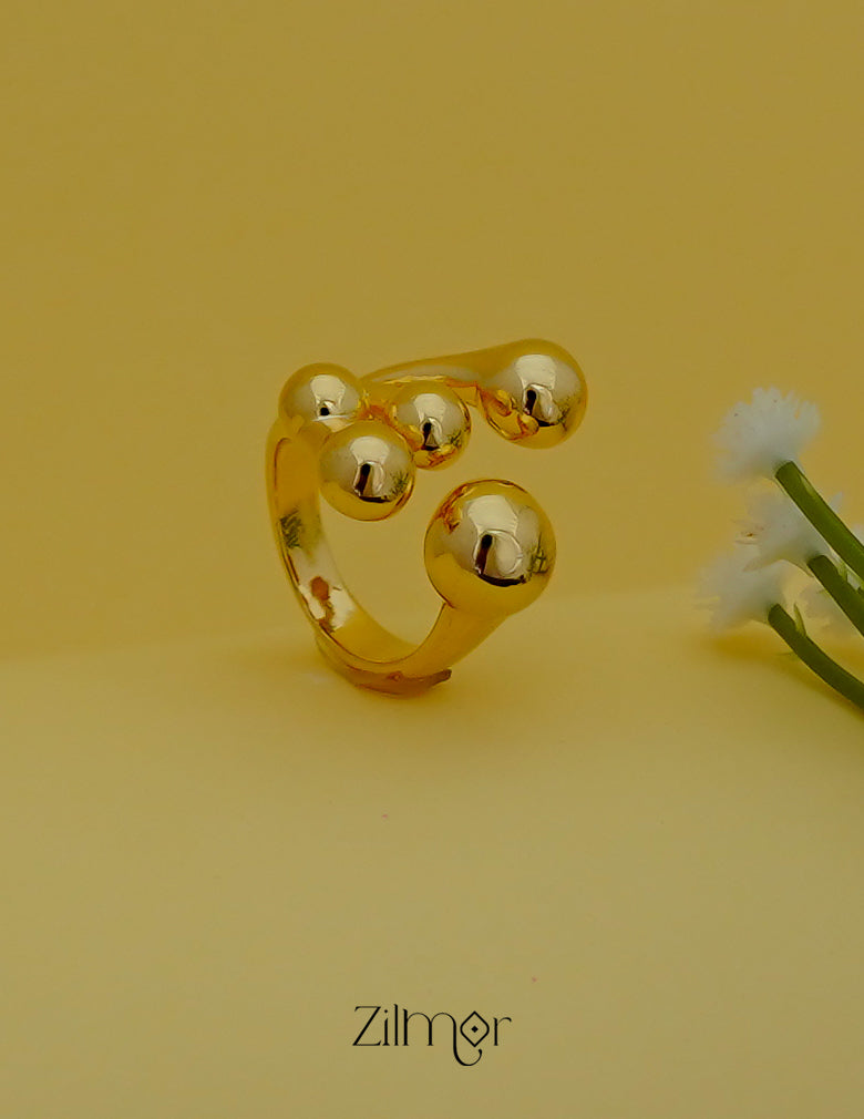 ZC1012045 - Luxury Stack Ring – Size Adjustable Gold Plated Stainless Steel | Anti Tarnish | Waterproof