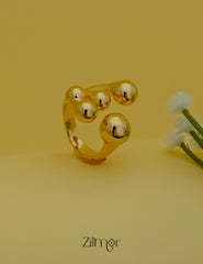 ZC1012045 - Luxury Stack Ring – Size Adjustable Gold Plated Stainless Steel | Anti Tarnish | Waterproof