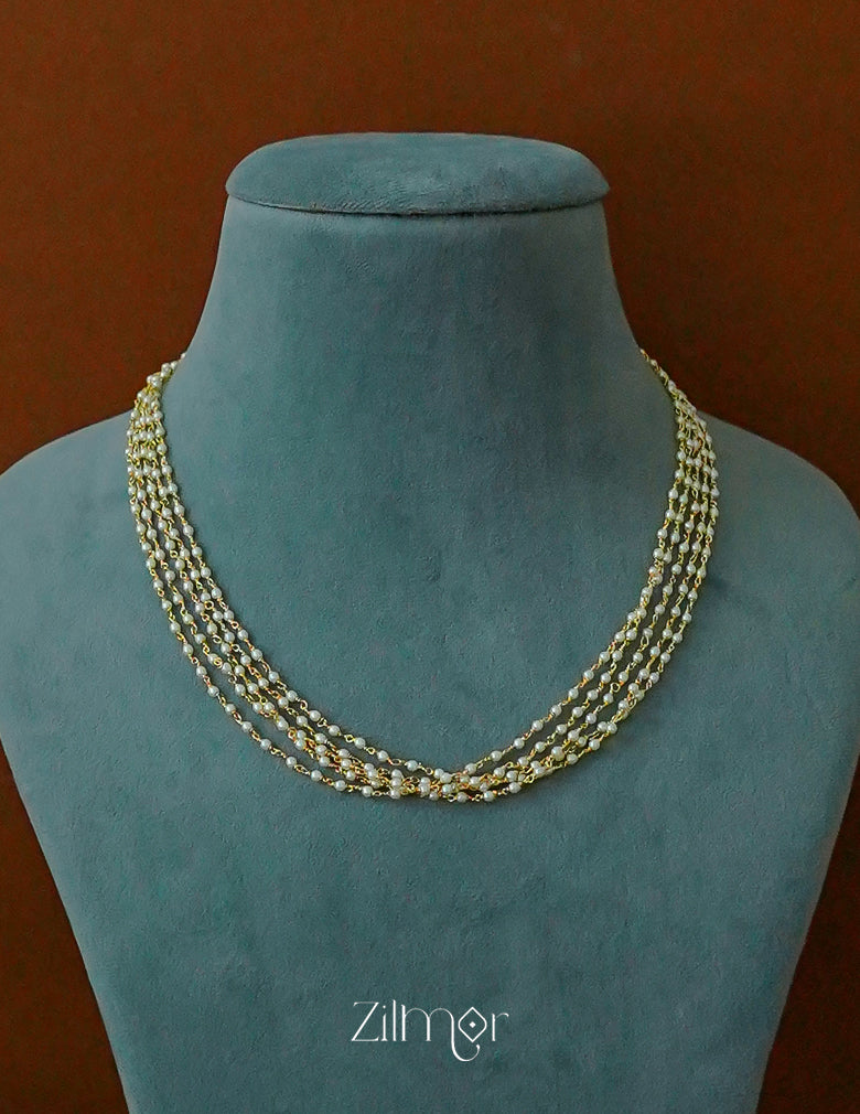 SG1011965- Gold toned Multi Layer Pearl Necklace
