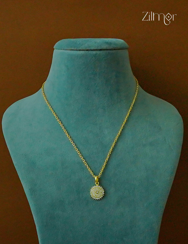 18k Gold Plated Anti-Tarnish AD Stone Pendant Simple Necklace  - CL1012218