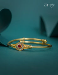 AD Stone Gold Plated Push and pull Bracelet Bangle - CL1012268