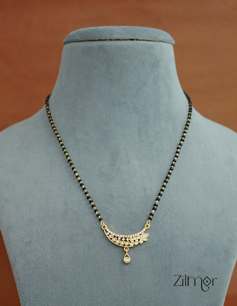 SR100553 - Gold Plated AD Stone Pendant Traditional Mangalsutra Necklace 2-Zilmor