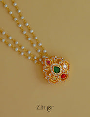 KY1011995 -  Premium Pearl Necklace with AD Stones Pendant