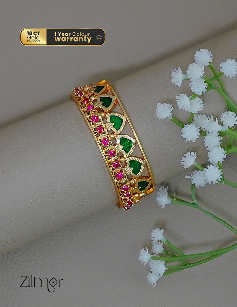 SG1011890 - Gold Plated Palakka Statement Bangle 2-Zilmor