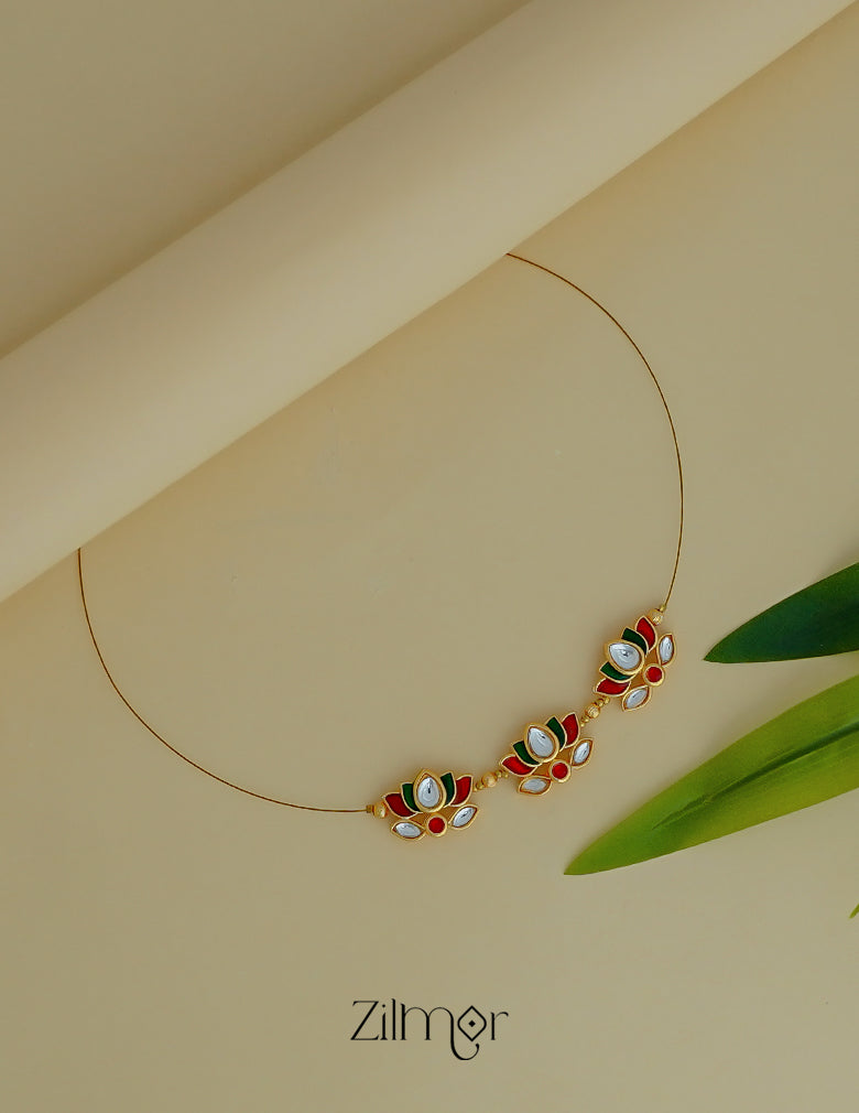 SN1012033- Triple Lotus Pendant Invisible Necklace
