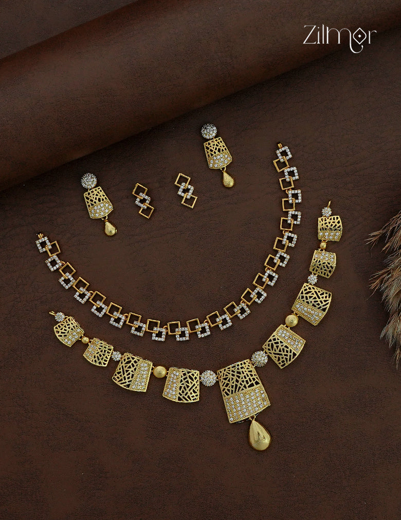 2 Antique Necklaces with Matching Earrings Combo - SC1012890