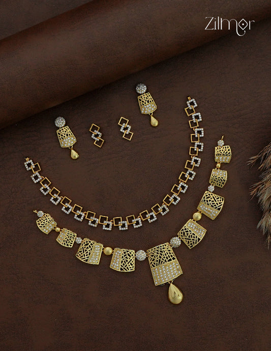 2 Antique Necklaces with Matching Earrings Combo - SC1012890