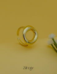 ZC1012060 - 18K Gold Plated Circle Adjustable Statement Ring