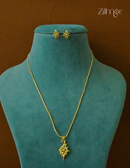 18k Gold Plated Anti-Tarnish Simple Necklace Earring Set  - CL1012228