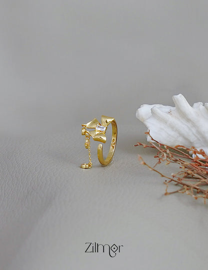 ZH1011738 -  AD Stone Ribbon Anti Tarnish Ring 3-Zilmor