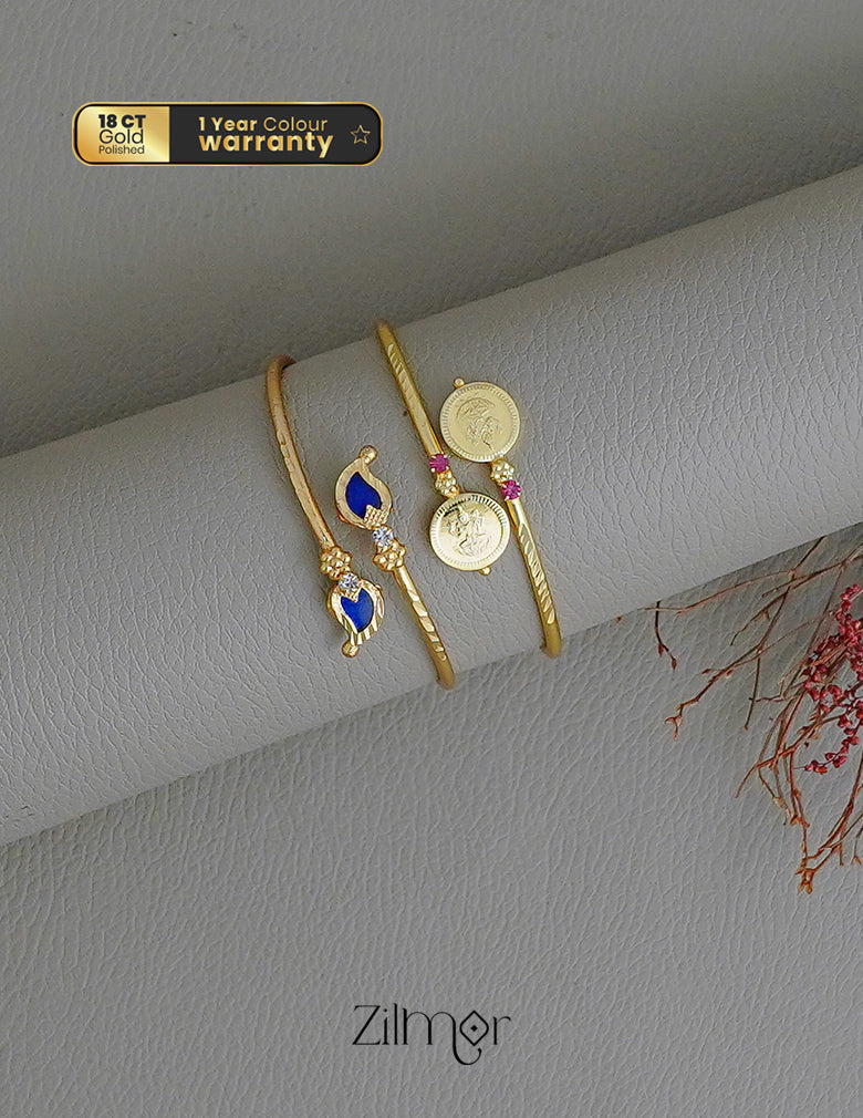 KY1011762 - Mango Palakka Kada & Lakshmi coin Bangle Combo (color option) 2-Zilmor