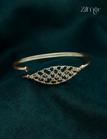 Gold Plated Openable AD Stone Bangle - FS1012976