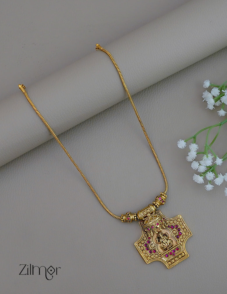 ZS1011925- Premium  Antique Goddess Ganesh Pendant Traditional Necklace 3-Zilmor