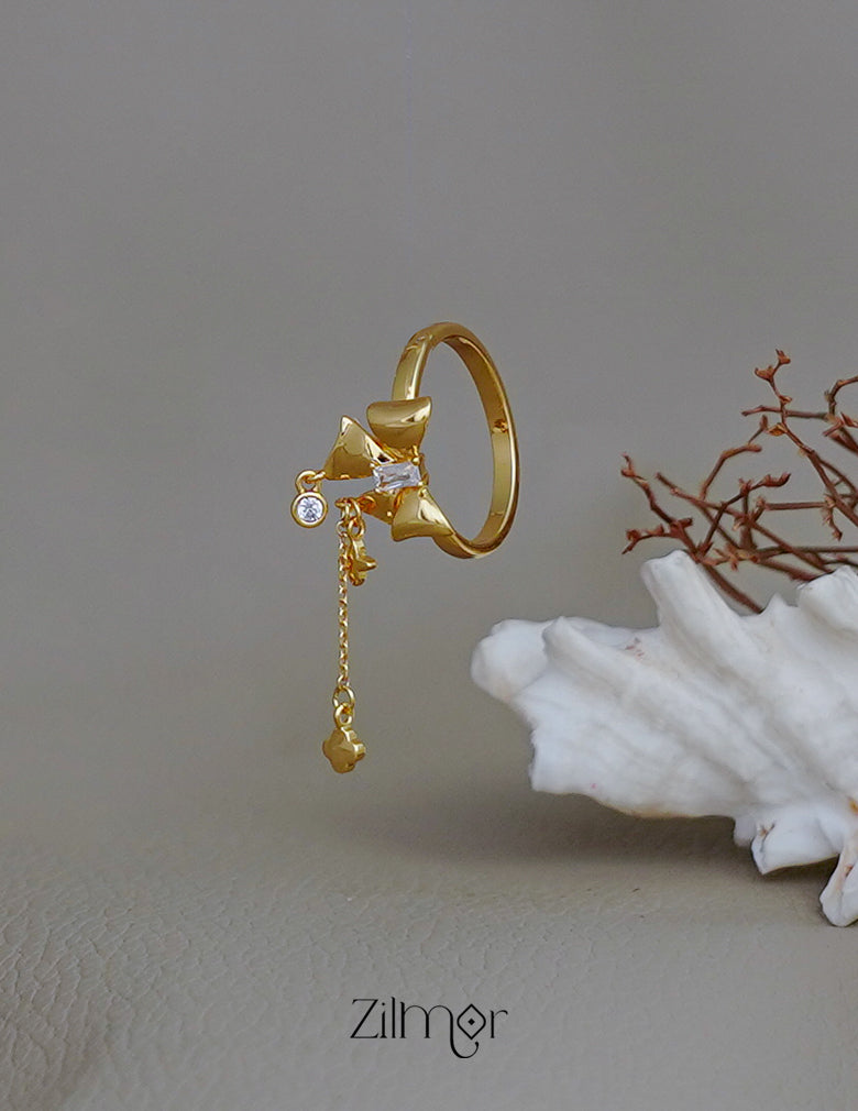 ZH1011738 -  AD Stone Ribbon Anti Tarnish Ring 4-Zilmor