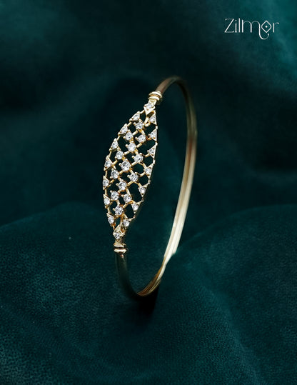 Gold Plated Openable AD Stone Bangle - FS1012976