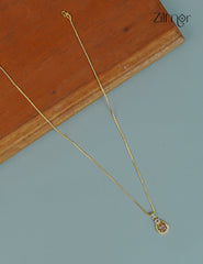 18k Gold Plated Anti-Tarnish AD Stone Pendant Simple Necklace  - CL1012244