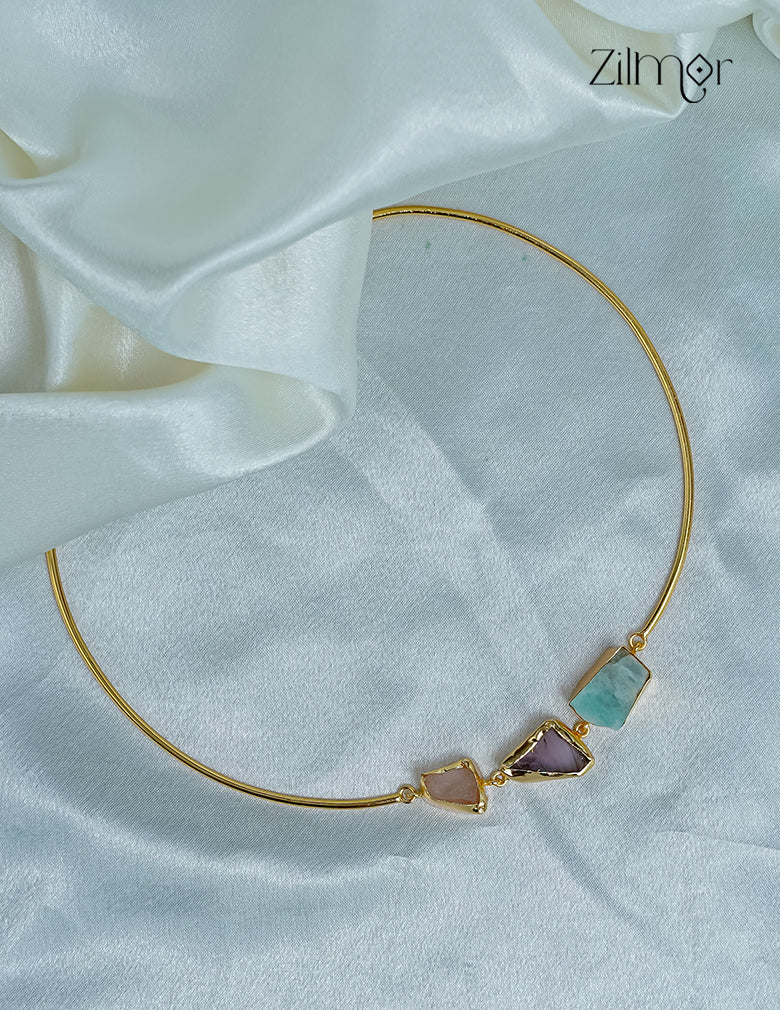 Collar Hasli with Natural Raw Stone Pendant Necklace - CL1012270