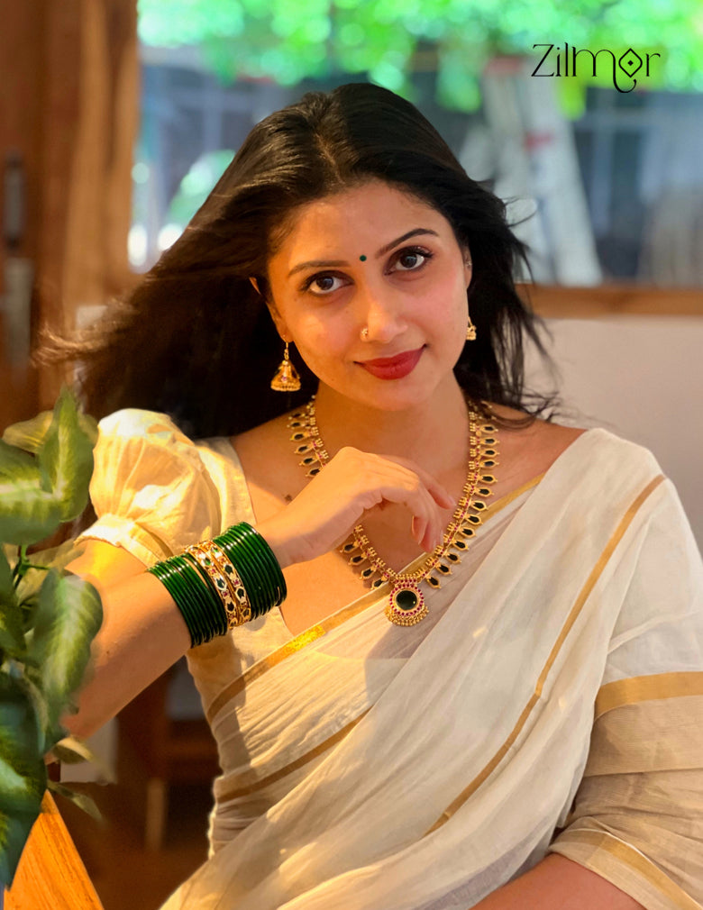 AG101811  - Premium Quality Gold tone Nagapadam Necklace