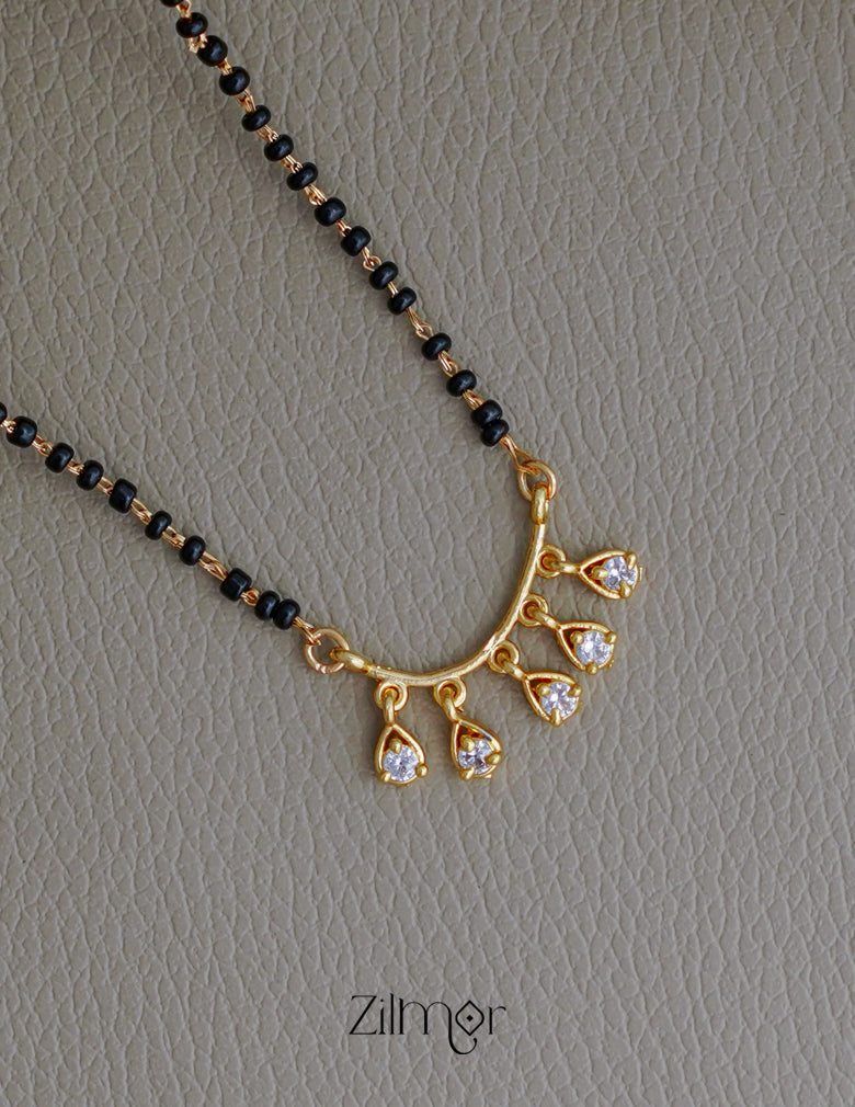 KD100754 - Gold Plated AD Stone Pendant Traditional Mangalsutra Necklace 3-Zilmor