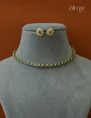 Antique Moissanite Stone Choker Earrings Set | AD Stone Necklace -SN1012163