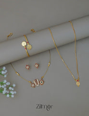 KY1011834- Perumal pendant Invisible & Gold Plated Kaashu Necklace Bangle Earrings Set Combo 1-Zilmor