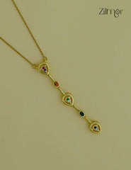 Anti Tarnish Multi color Pendant Simple Necklace-ZF1012139