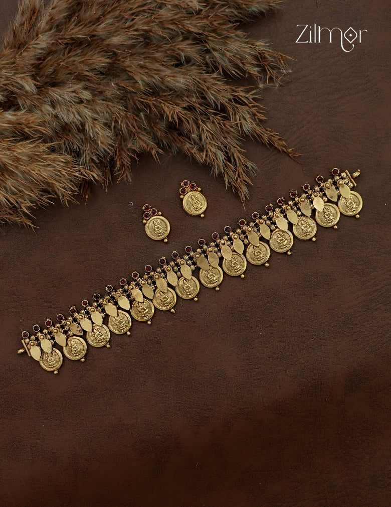 Antique Kaashu Elakkathali Choker with earrings NV1012702