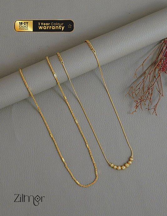 KY1011759 - Anti Tarnish Simple Necklace Combo