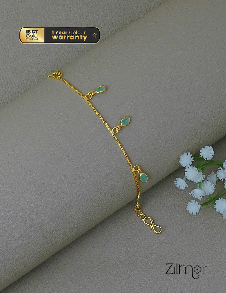 TR101710 - Gold Toned Stone Bracelet 7-Zilmor