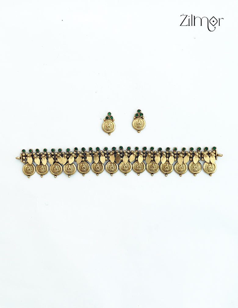 Antique Kaashu Elakkathali Choker with earrings NV1012702