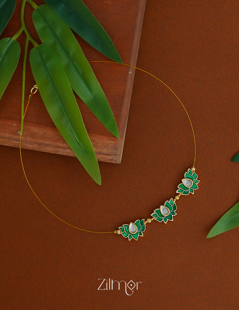 SN1012034 - Triple Lotus Pendant Invisible Necklace