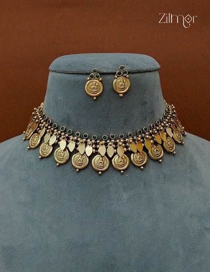 Antique Kaashu Elakkathali Choker with earrings NV1012702