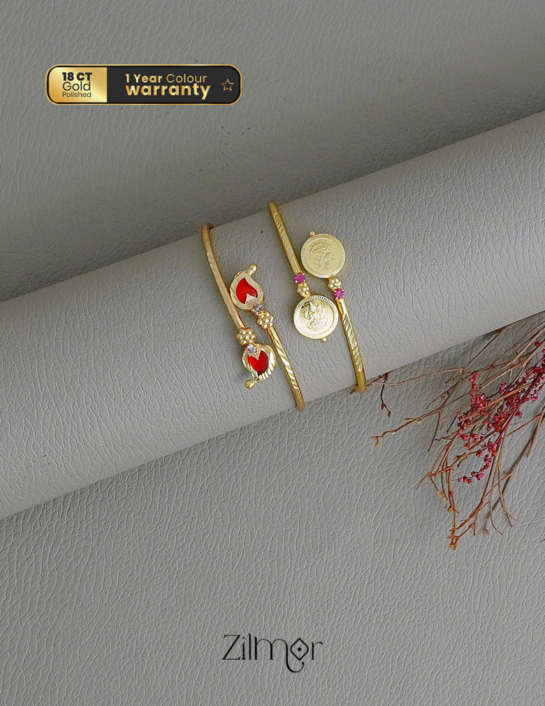 KY1011762 - Mango Palakka Kada & Lakshmi coin Bangle Combo (color option) 3-Zilmor