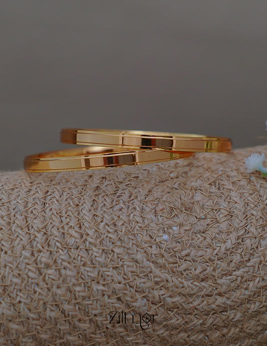 SG1011907 - Gold Plated Kada Plain Bangle (pair) 2-Zilmor