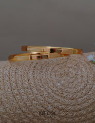 SG1011907 - Gold Plated Kada Plain Bangle (pair) 2-Zilmor