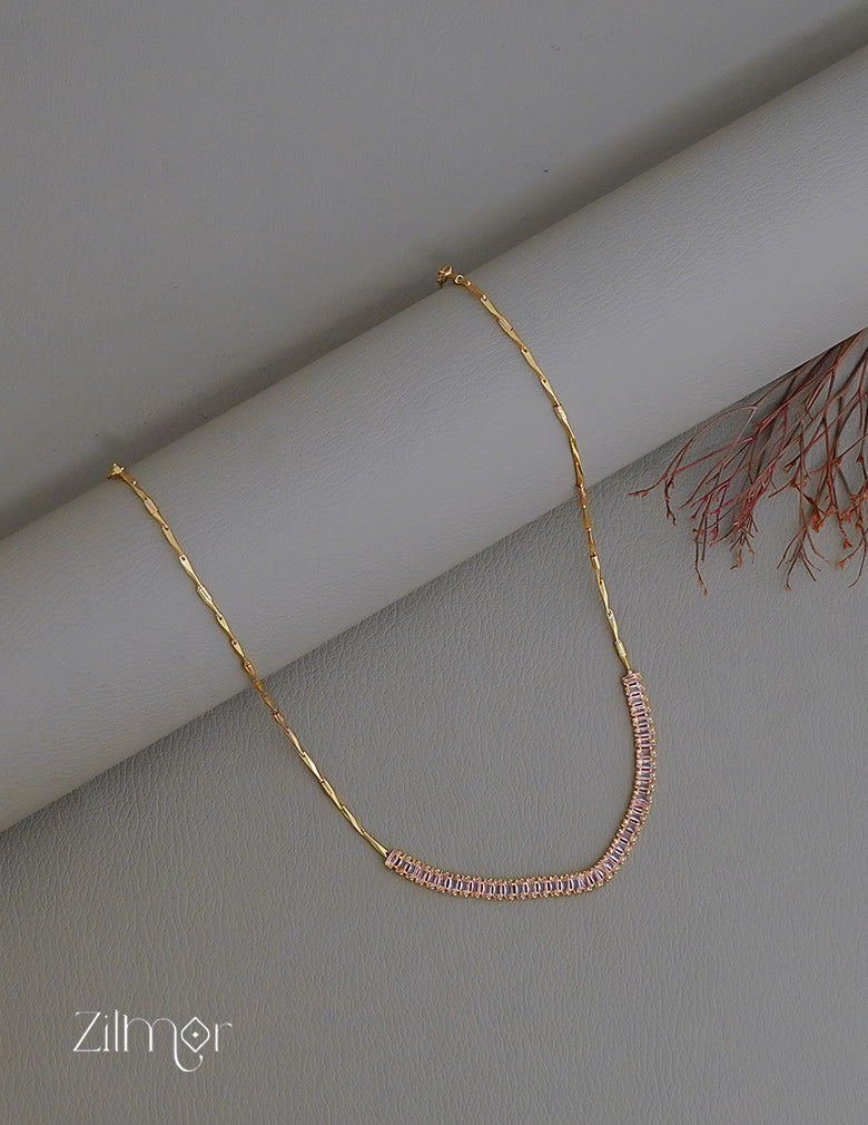 KY101963 - Anti Tarnish Halflink Tennis Necklace 9-Zilmor