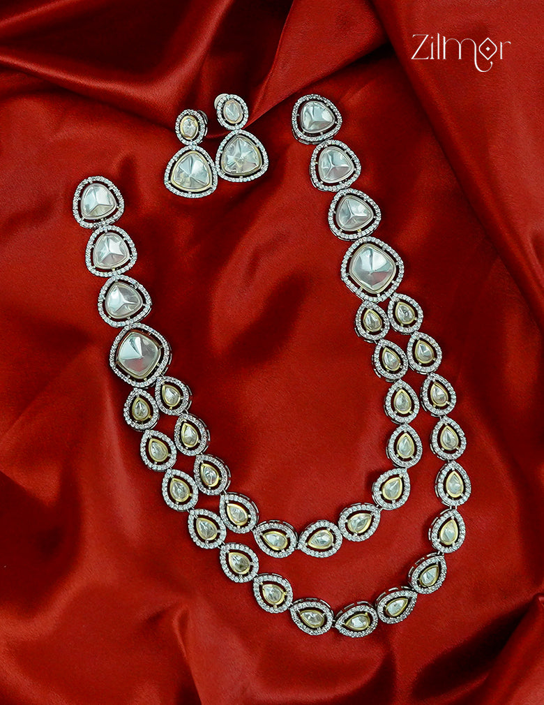 KH101161 - Bridal Kundan Necklace Earrings  Set