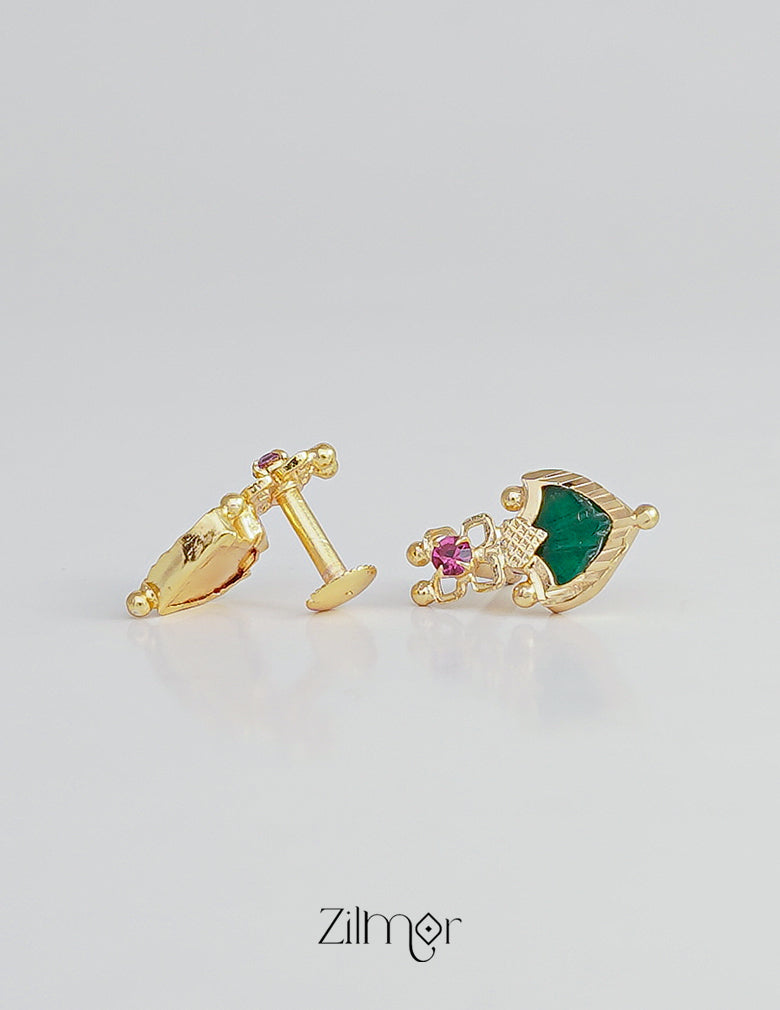 Simple Palakka Necklace Set with Matching Bangle 4-Zilmor