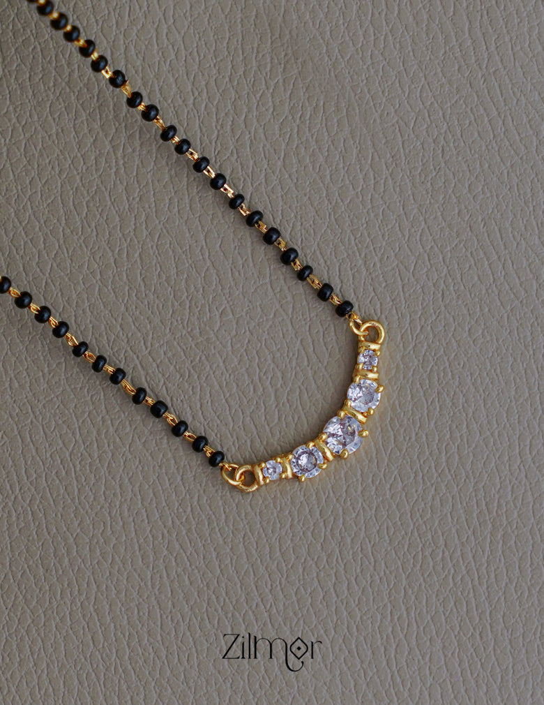 KD100753 - Gold Plated AD Stone Pendant Traditional Mangalsutra Necklace 3-Zilmor