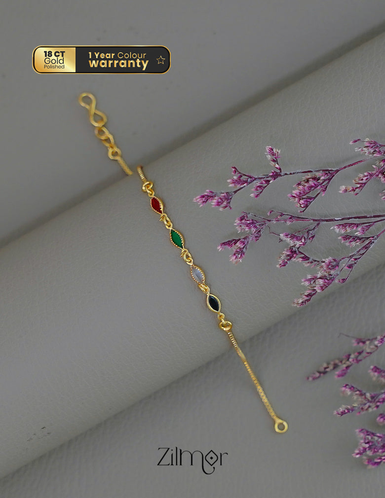 AG1011938- Gold Plated Multi Stone Bracelet 1-Zilmor