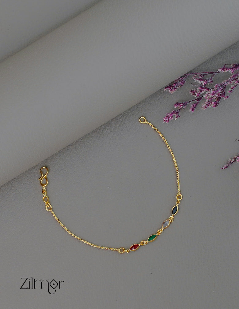 AG1011938- Gold Plated Multi Stone Bracelet 2-Zilmor