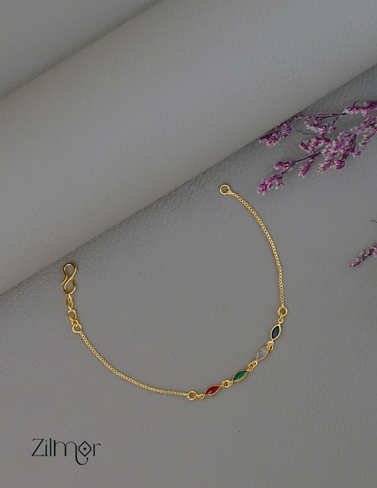 AG1011938- Gold Plated Multi Stone Bracelet 2-Zilmor