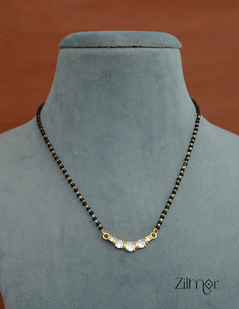 KD100753 - Gold Plated AD Stone Pendant Traditional Mangalsutra Necklace 2-Zilmor