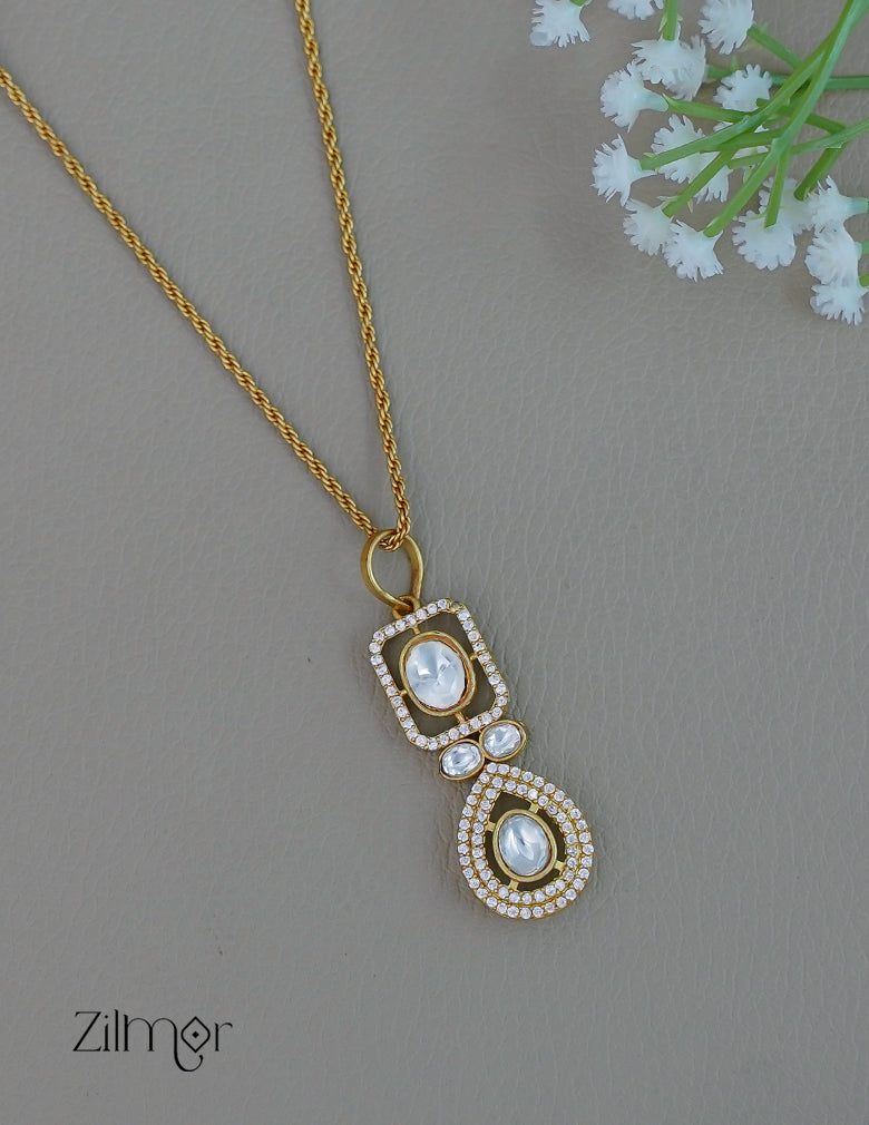 KH1011912-  Antique AD Stone Simple Necklace Earring Set 2-Zilmor