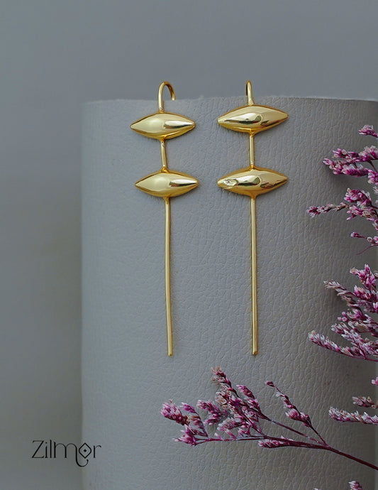 ZA1011873 - Geometric Brass EarCuff Earrings 2-Zilmor