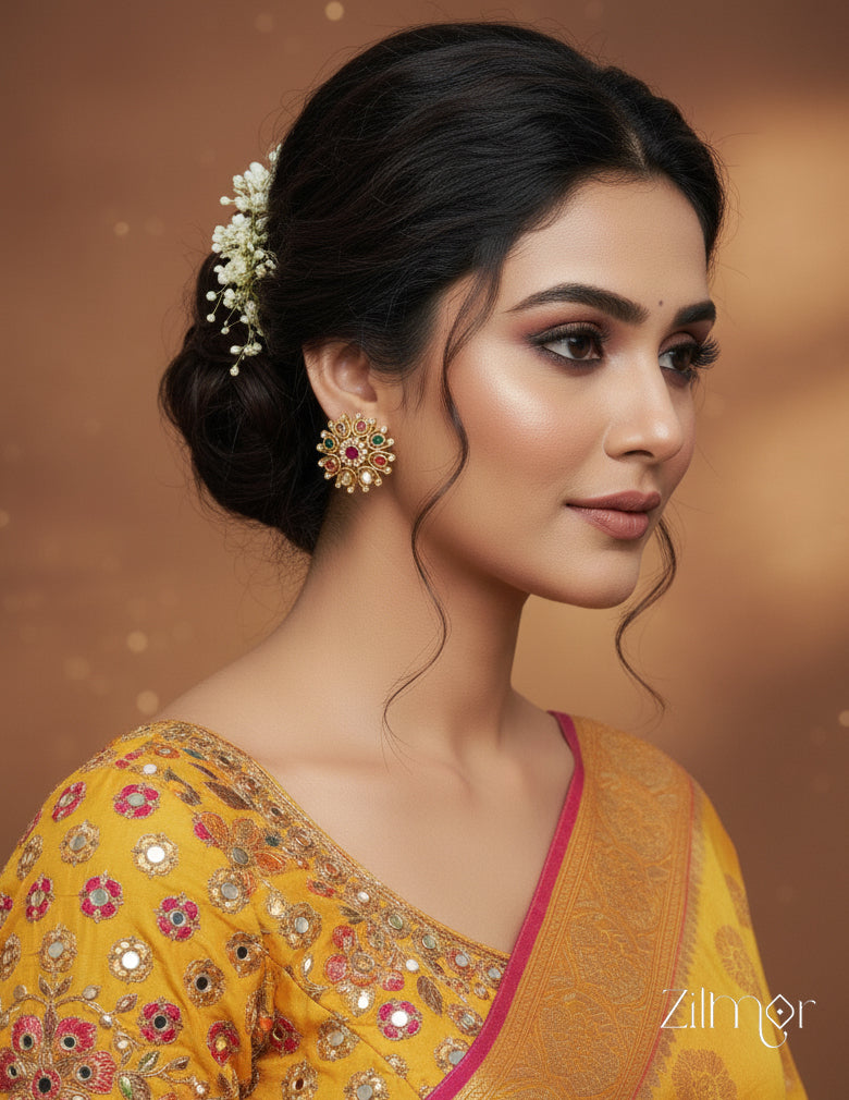 SN101637 - Navarathna Stones Earrings