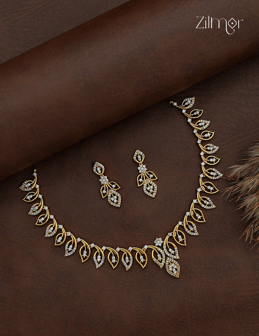 Premium Antique Necklace Set with Matching Earrings - SC1012899