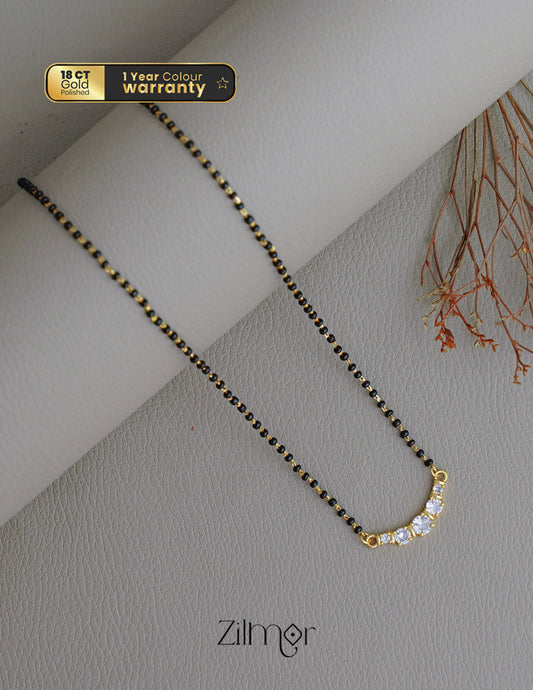 KD100753 - Gold Plated AD Stone Pendant Traditional Mangalsutra Necklace 1-Zilmor