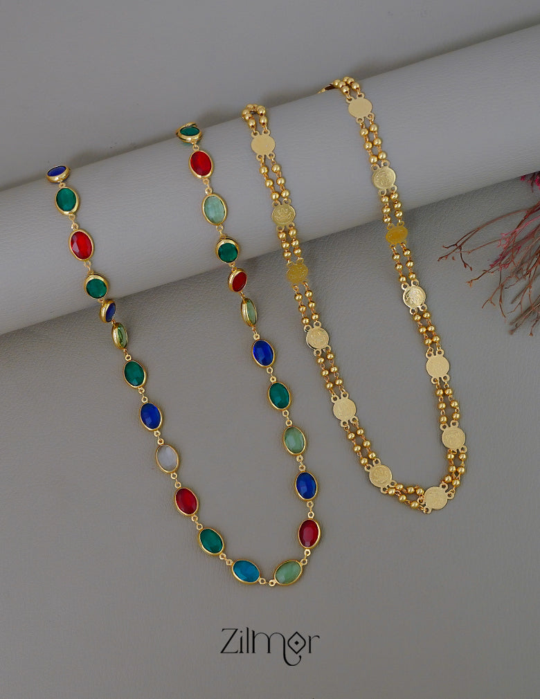 KY1011797 - Gold Plated Long Necklace combo 3-Zilmor