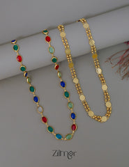 KY1011797 - Gold Plated Long Necklace combo 3-Zilmor